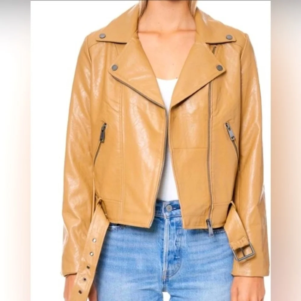 Elodie Camel Leather Jacket - Picture 8 of 8